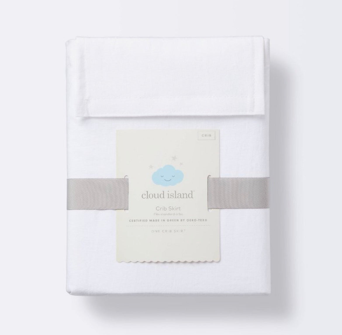 Cloud Island Crib Skirt White 100% Cotton