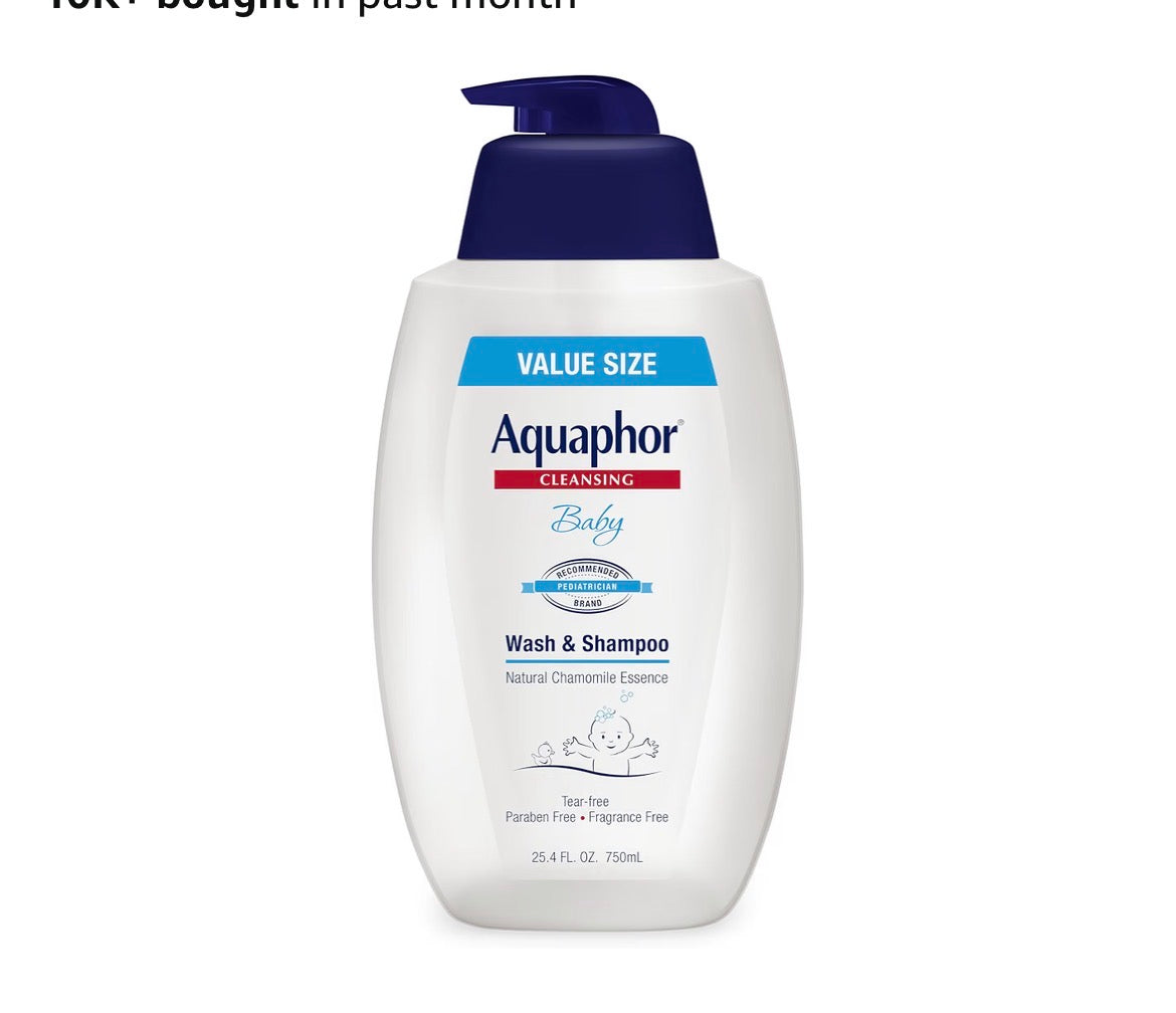 Aquaphor Baby Wash and Shampoo, Unscented 25.4 Fl Oz