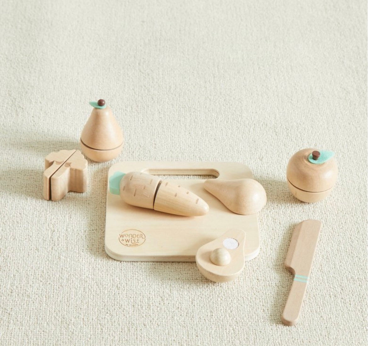 Wonder & Wise Table It Fruit and Veggies Wood Play Food
