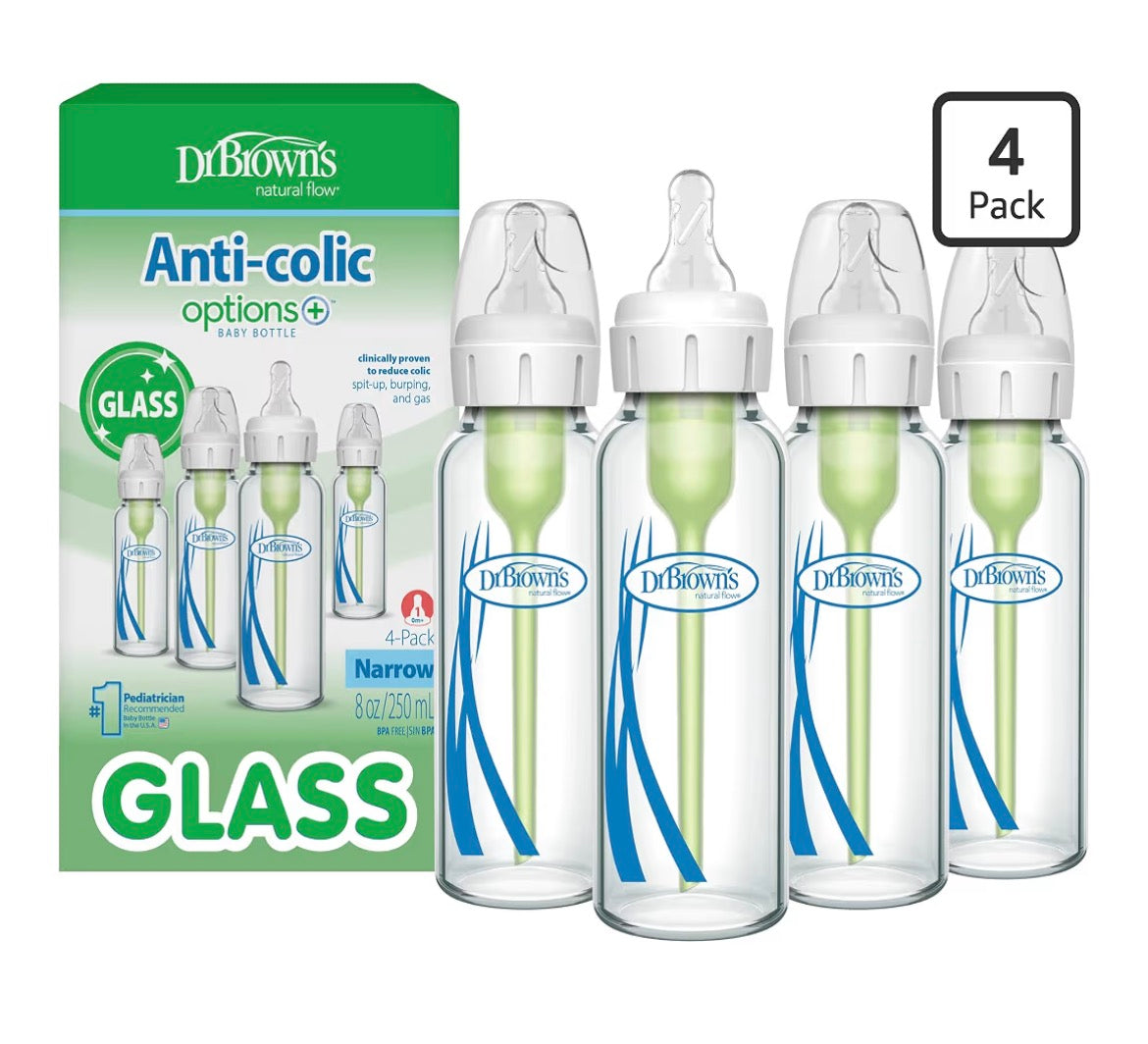 Dr. Brown's Anti-Colic Options+ Narrow Glass Baby Bottle